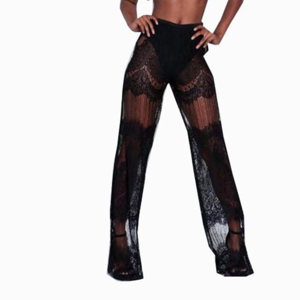 High Waist Beach Lace See Through summer Pants